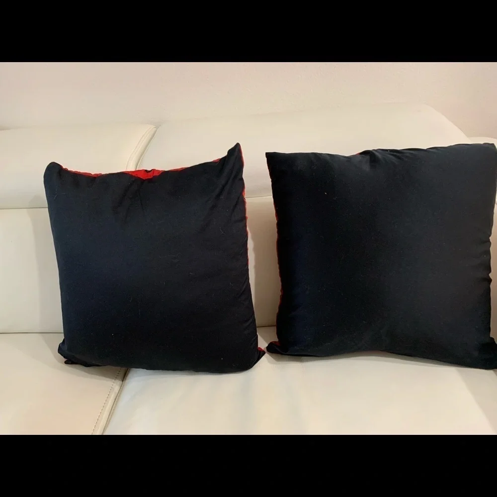 Red and Black Patterned Throw Pillows